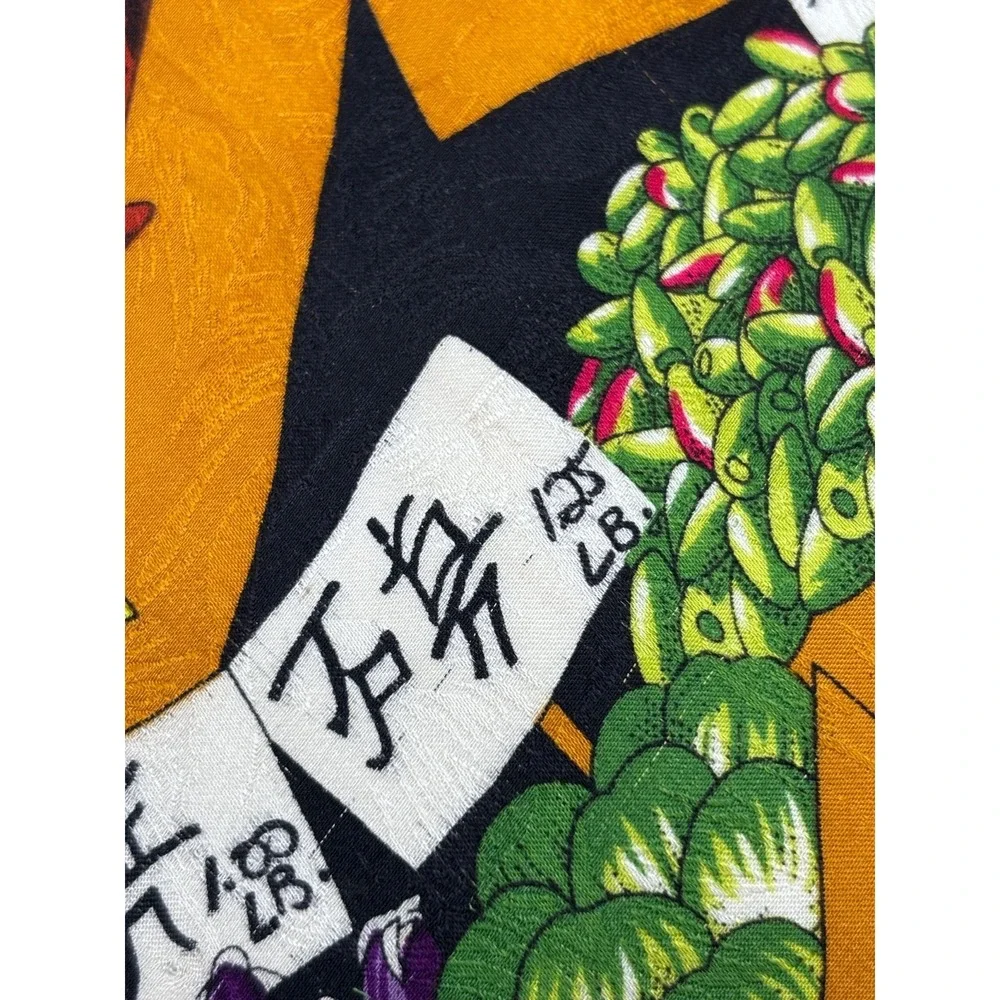 Vintage Nicole Miller 1991 Silk Tie Produce Market Vegetables Food Made in Italy